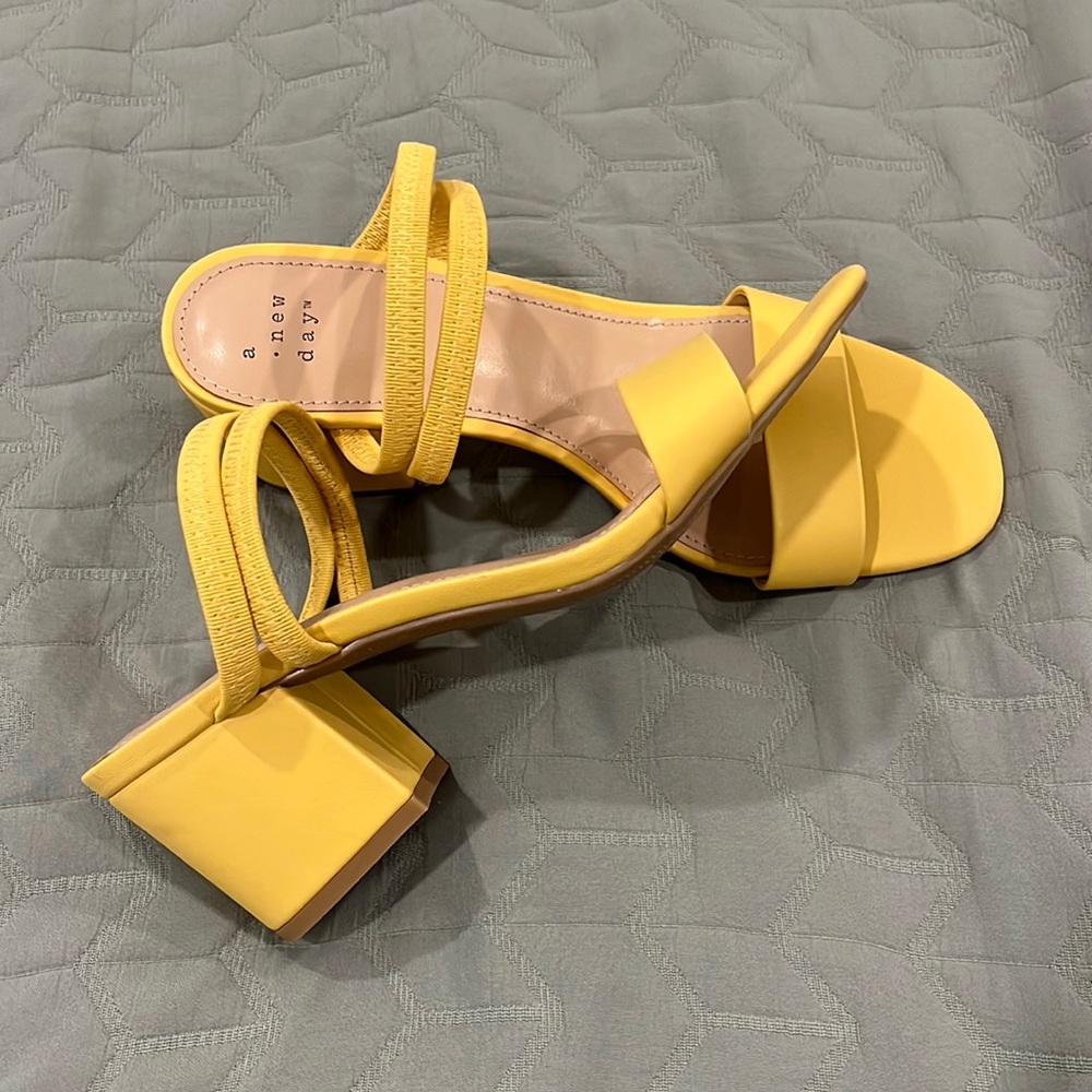 a new day Yellow Block Heel Sandals